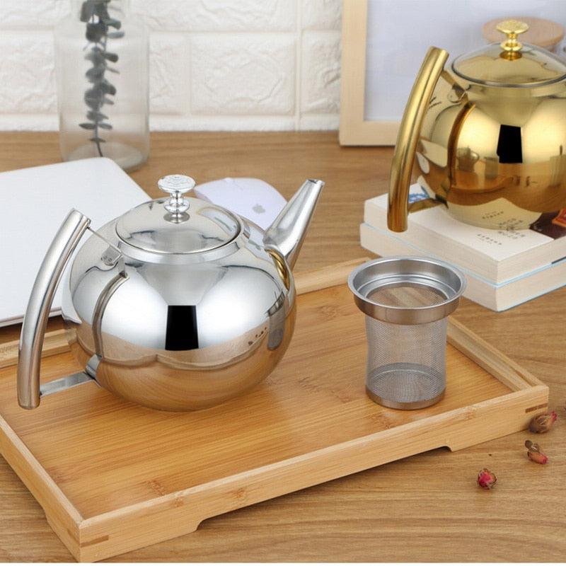 Thicker 304 Stainless Steel Water Kettle Hotel Tea Pot With Filter Hotel Coffee Pot Restaurant Induction Cooker Tea Kettle (3H1)