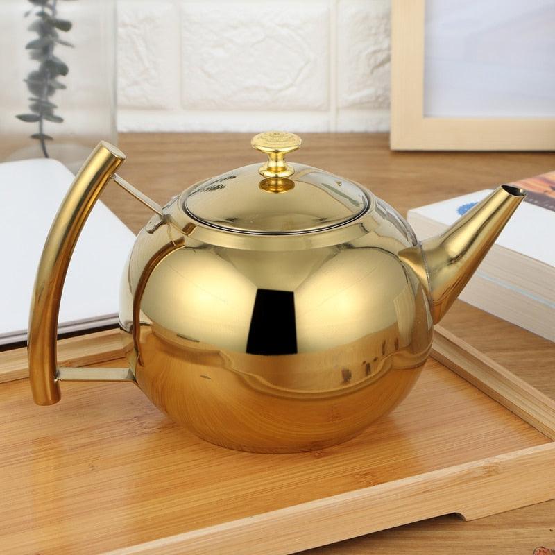 Thicker 304 Stainless Steel Water Kettle Hotel Tea Pot With Filter Hotel Coffee Pot Restaurant Induction Cooker Tea Kettle (3H1)