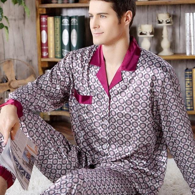 Spring Fall Men's Pajamas Sets - Sleepwear Leisure Home Clothing (TG7)(F9)