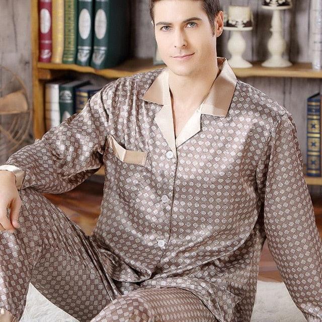 Spring Fall Men's Pajamas Sets - Sleepwear Leisure Home Clothing (TG7)(F9)