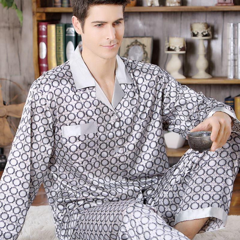 Spring Fall Men's Pajamas Sets - Sleepwear Leisure Home Clothing (TG7)(F9)