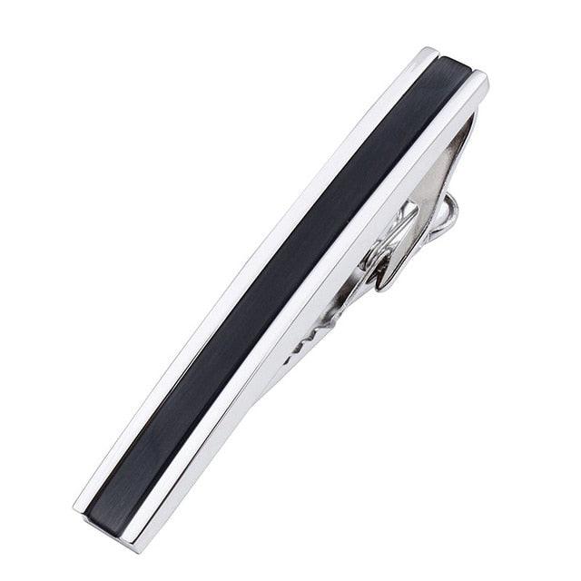 Three Colors Rose Gold/Gun/ Tie Clip With Stone For men - Tie Bar Pin with Box (1U17)