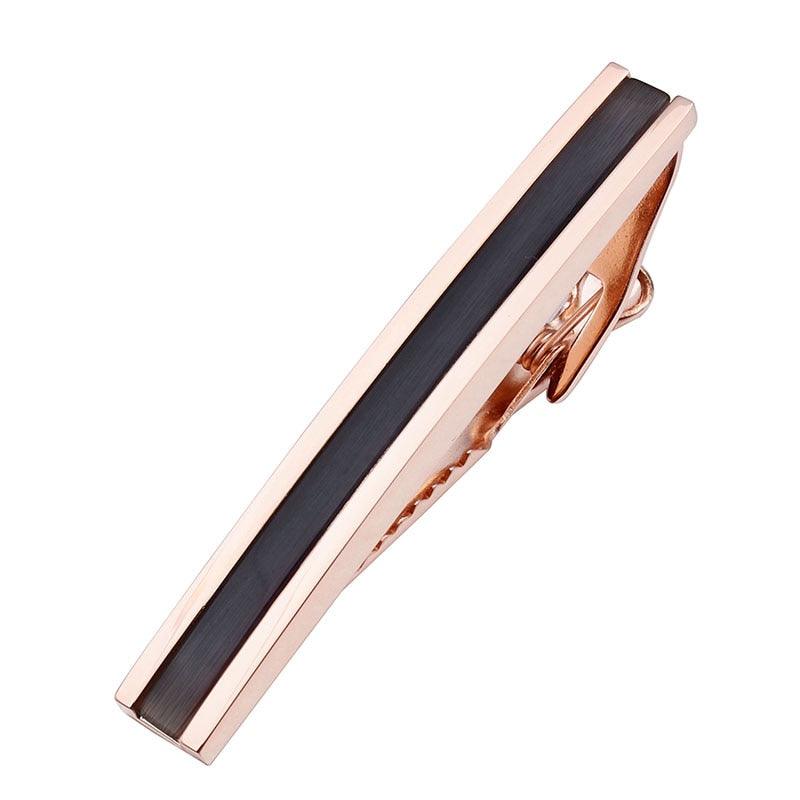 Three Colors Rose Gold/Gun/ Tie Clip With Stone For men - Tie Bar Pin with Box (1U17)