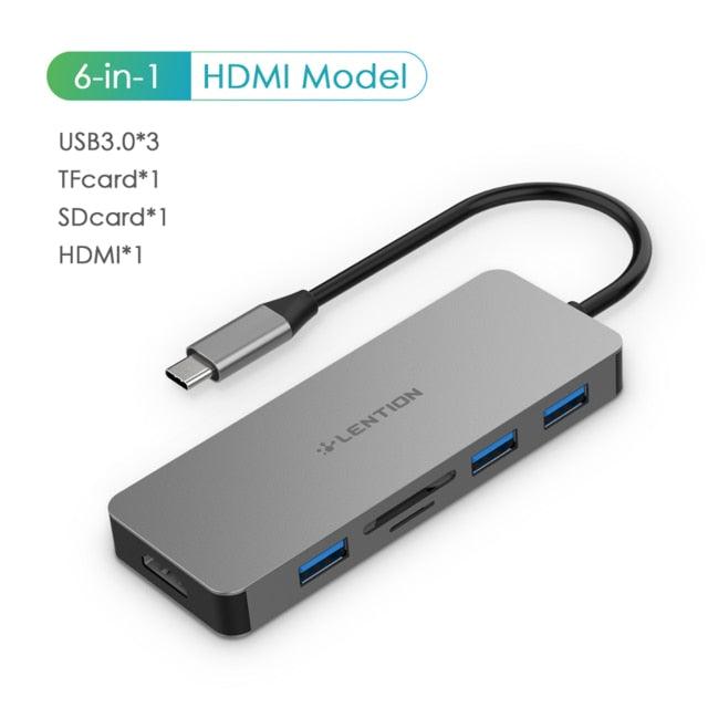 Thunderbolt 3 Dock USB Type C to HDMI HUB Adapter for MacBook Samsung Dex Galaxy S10/S9 USB-C Converter SD/TF Card Readers (CA2)(1U52)(F52)