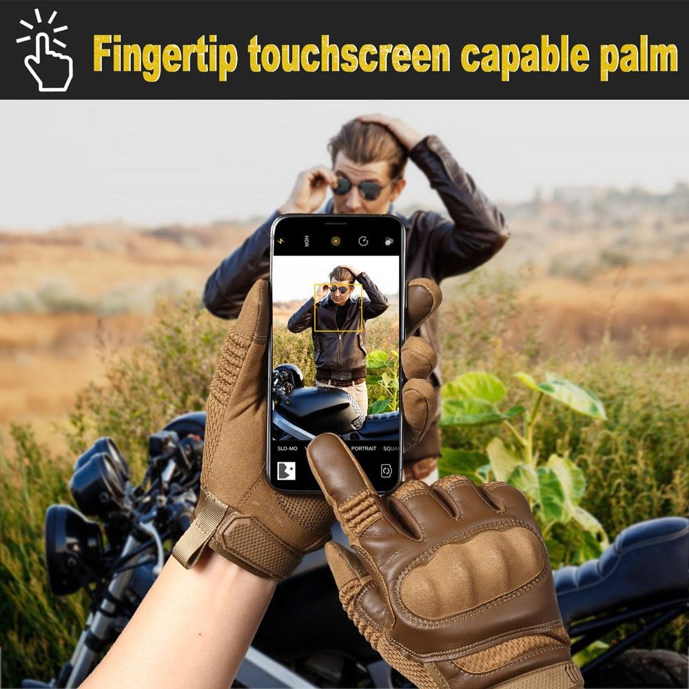 Touch Screen Tactical Gloves -Men Full Finger SWAT Airsoft Combat Military Paintball Shooting Hunting Hiking Driving Riding Gear(4AC1)(2U103)