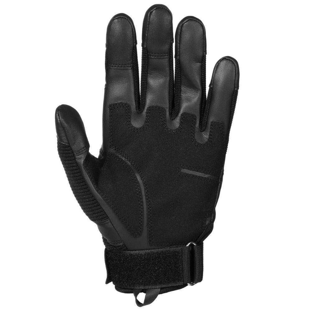 Touch Screen Tactical Rubber Hard Knuckle Full Finger Gloves - Military Army Paintball Combat PU Leather Glove (2U103)