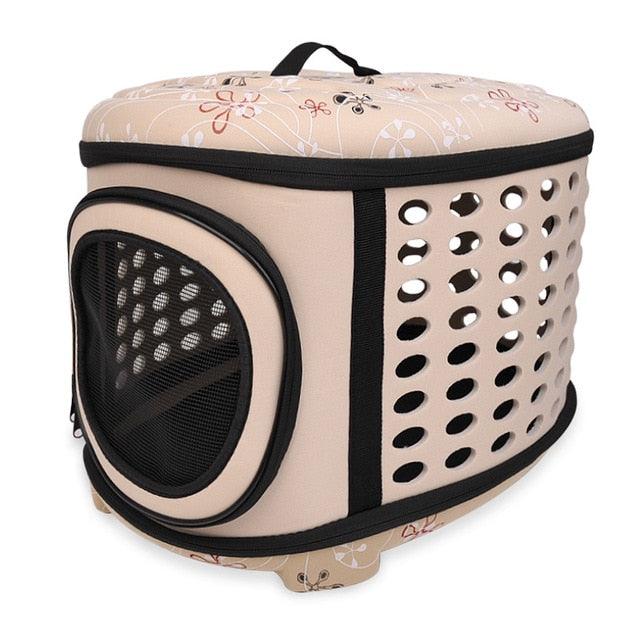 Travel Dog Carrier Bag - Portable Folding Pet Cage Carrying Bags - Handbag for Cat Dog Puppy (1U106)(5LT1)