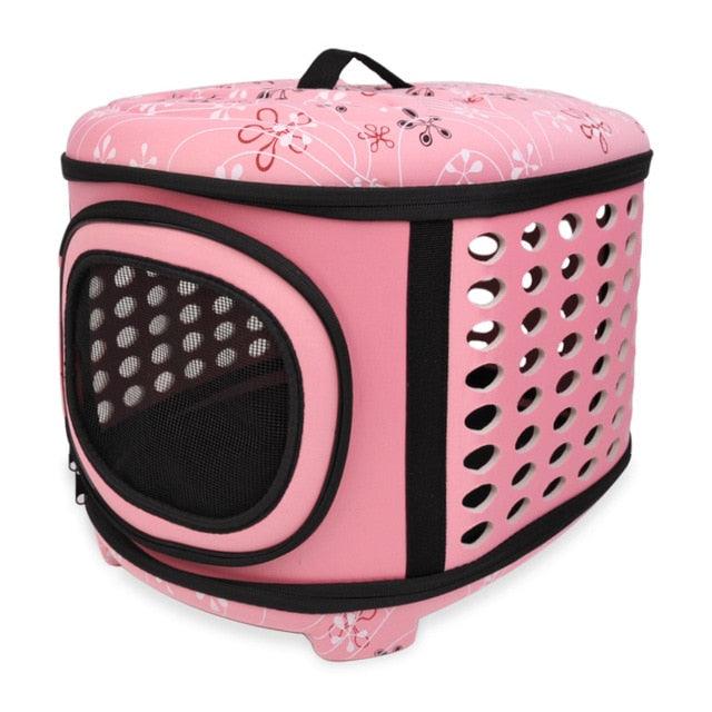 Travel Dog Carrier Bag - Portable Folding Pet Cage Carrying Bags - Handbag for Cat Dog Puppy (1U106)(5LT1)