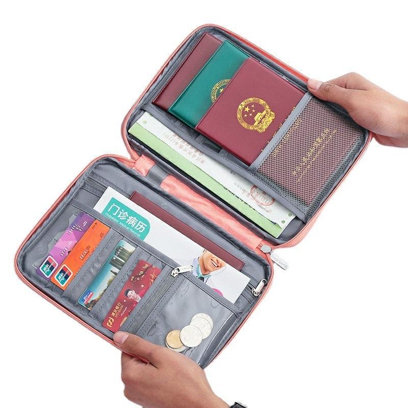 Travel Passport Cover - Waterproof Passport Holder - Multi-Function ID Document Wallet Organizer (LT8)