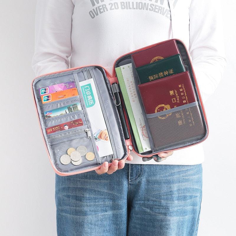 Travel Passport Cover - Waterproof Passport Holder - Multi-Function ID Document Wallet Organizer (LT8)