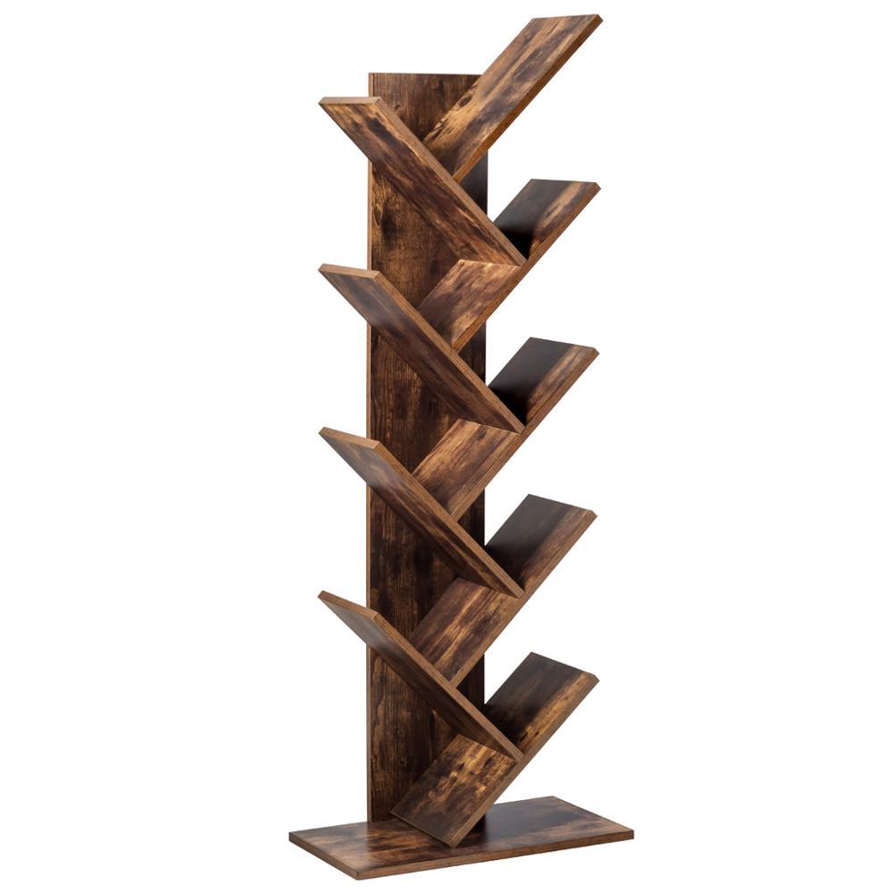Tree Bookshelf 8-Tier Bookcase Free Standing Book Rack Display Stand (D67)(1FW1)(1U67)