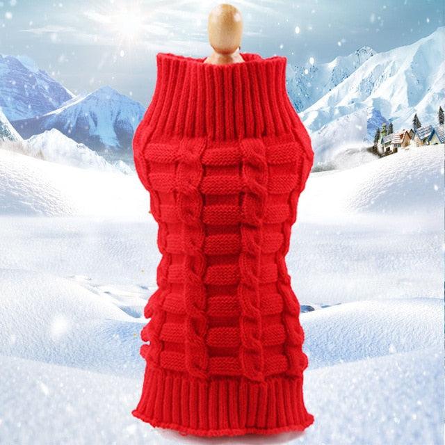 Twisted Rope Pure Color Small Dog Clothes - Winter French Bulldog Fleece Sweater Chihuahua Dachshund Jumpers (D69)(W4)