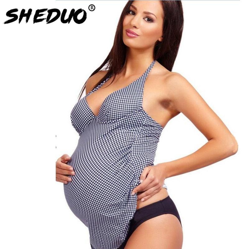 New Arrival Two Pieces Pregnant Swimsuit - Plus Size - Tankini Women Swimming Beachwear (F4)(Z5)
