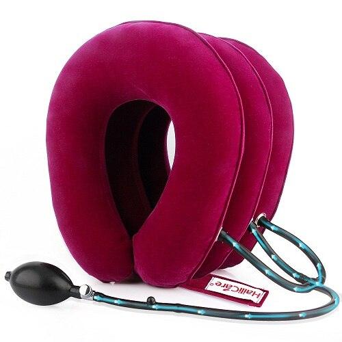 Great U Neck Pillow - Air Inflatable Pillow Cervical Brace Neck Shoulder Pain Relax Support - Massager Pillow Air Cushion (1U105)(6LT1)