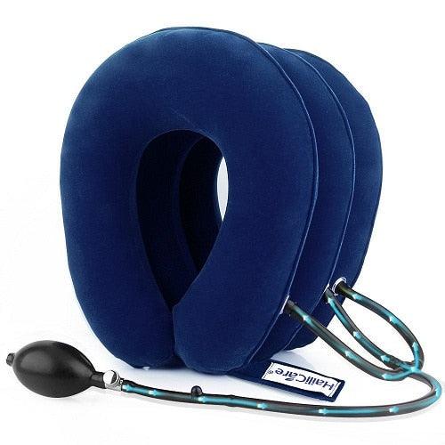 Great U Neck Pillow - Air Inflatable Pillow Cervical Brace Neck Shoulder Pain Relax Support - Massager Pillow Air Cushion (1U105)(6LT1)