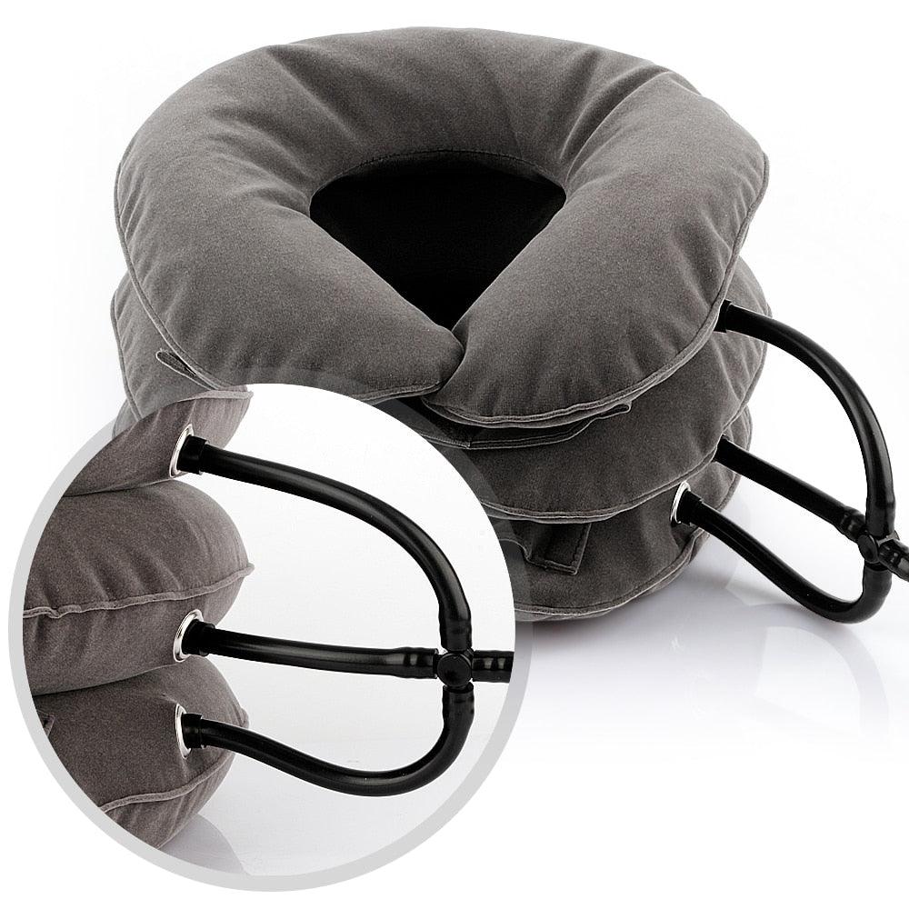 Great U Neck Pillow - Air Inflatable Pillow Cervical Brace Neck Shoulder Pain Relax Support - Massager Pillow Air Cushion (1U105)(6LT1)