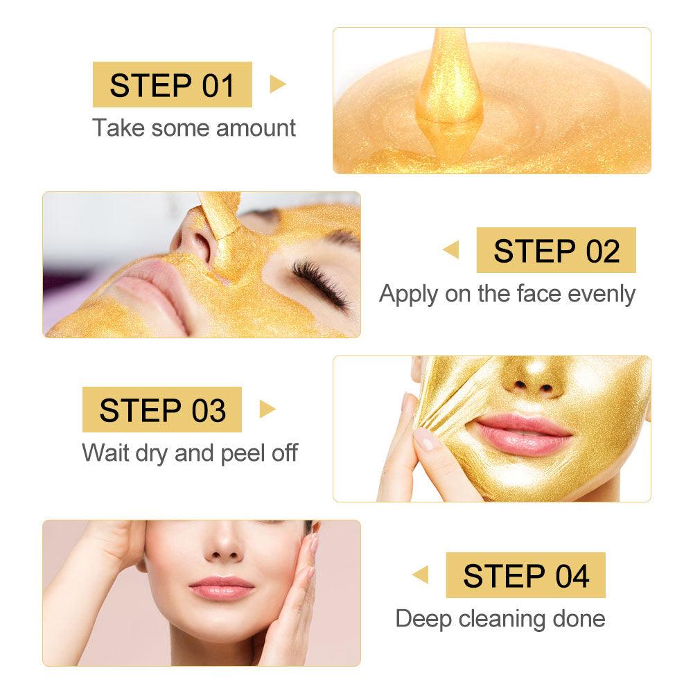 Gold Collagen Peel Off Mask 24K Gold Facial Mask Anti Aging Wrinkles Lifting Firming Whitening Tear Off Masks Skin Care (M1)(1U86)