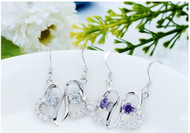 Great Silver Color Heart Women's Wedding Jewelry Sets (1U81)
