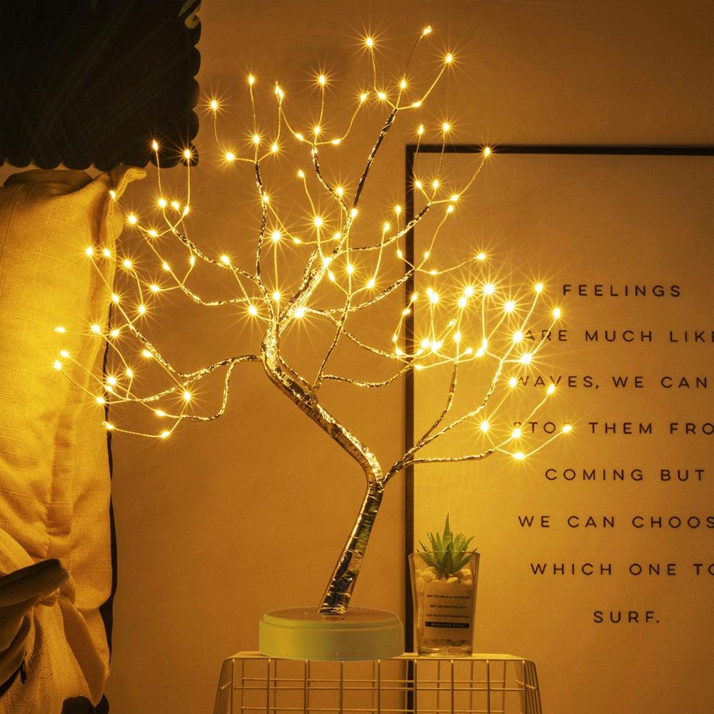 USB / Battery Operated LED Tabletop DIY Artificial Tree Light - Touch Switch LED Tabletop (LL5)1(1U58)