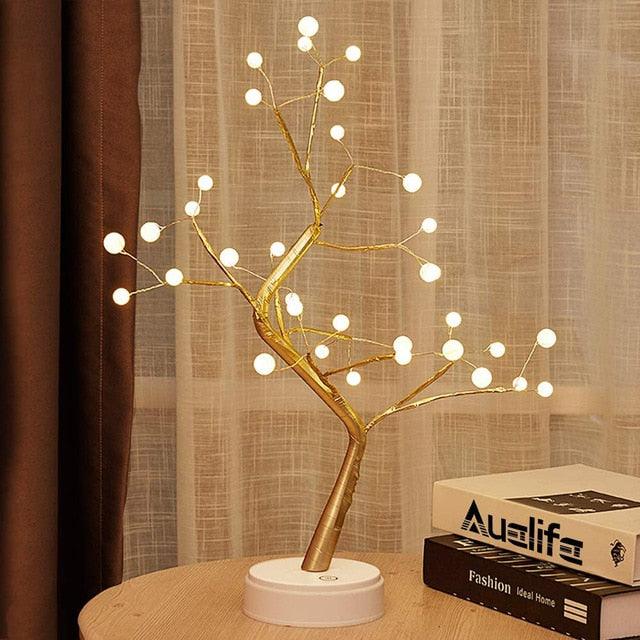 USB / Battery Operated LED Tabletop DIY Artificial Tree Light - Touch Switch LED Tabletop (LL5)1(1U58)