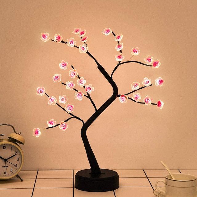 USB / Battery Operated LED Tabletop DIY Artificial Tree Light - Touch Switch LED Tabletop (LL5)1(1U58)