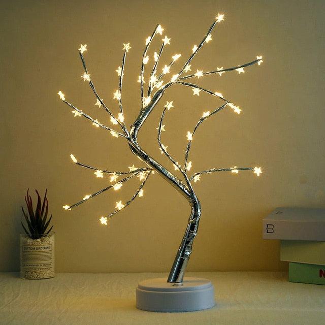 USB / Battery Operated LED Tabletop DIY Artificial Tree Light - Touch Switch LED Tabletop (LL5)1(1U58)