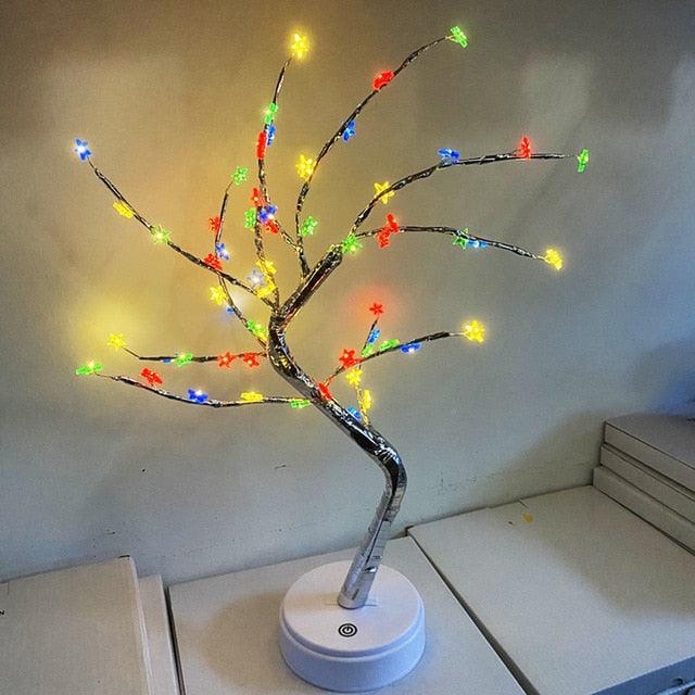 USB / Battery Operated LED Tabletop DIY Artificial Tree Light - Touch Switch LED Tabletop (LL5)1(1U58)