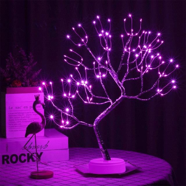USB / Battery Operated LED Tabletop DIY Artificial Tree Light - Touch Switch LED Tabletop (LL5)1(1U58)