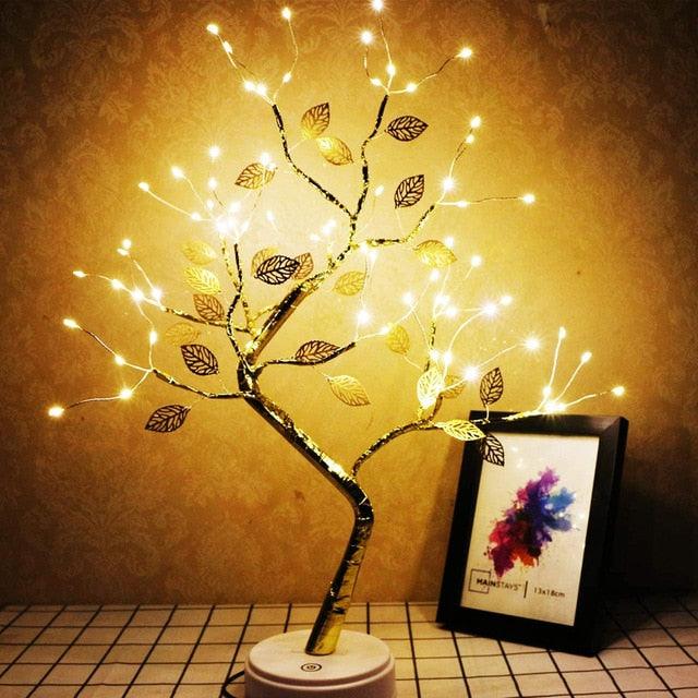 USB / Battery Operated LED Tabletop DIY Artificial Tree Light - Touch Switch LED Tabletop (LL5)1(1U58)