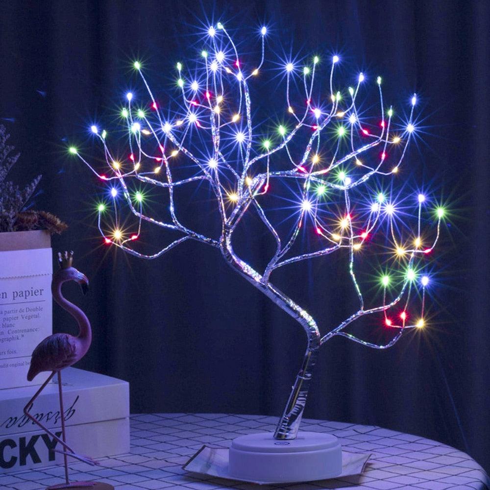 USB / Battery Operated LED Tabletop DIY Artificial Tree Light - Touch Switch LED Tabletop (LL5)1(1U58)