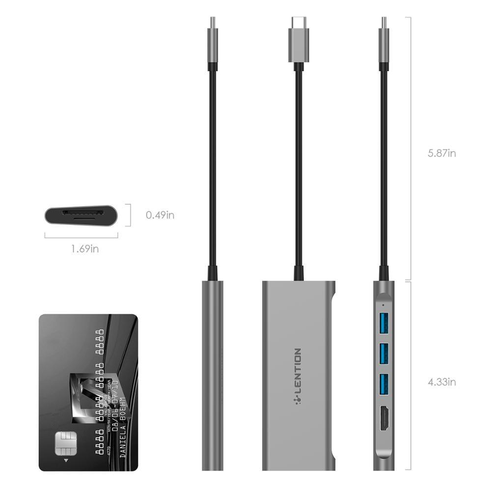 USB C HUB Type C to Multi USB 3.0 HUB HDMI Adapter Dock for 2020 MacBook Pro13 Huawei Mate 30 USB-C Splitter Port Card Reader (CA2)(1U52)