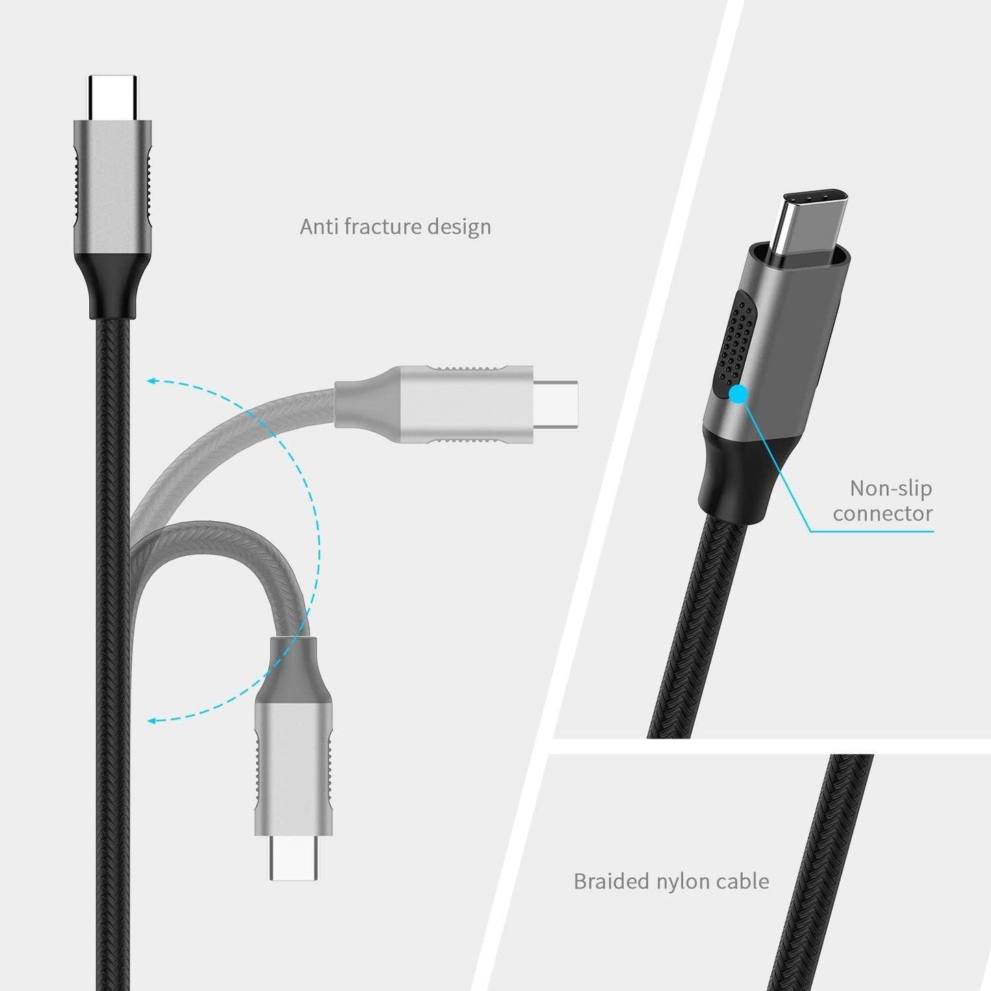 USB C to DisplayPort Cable Adapter (4K/60Hz) for MacBook Pro 13/15 (Thunderbolt 3), 2018 2019 iPad Pro/Mac Air (CA2)(1U52)(F52)