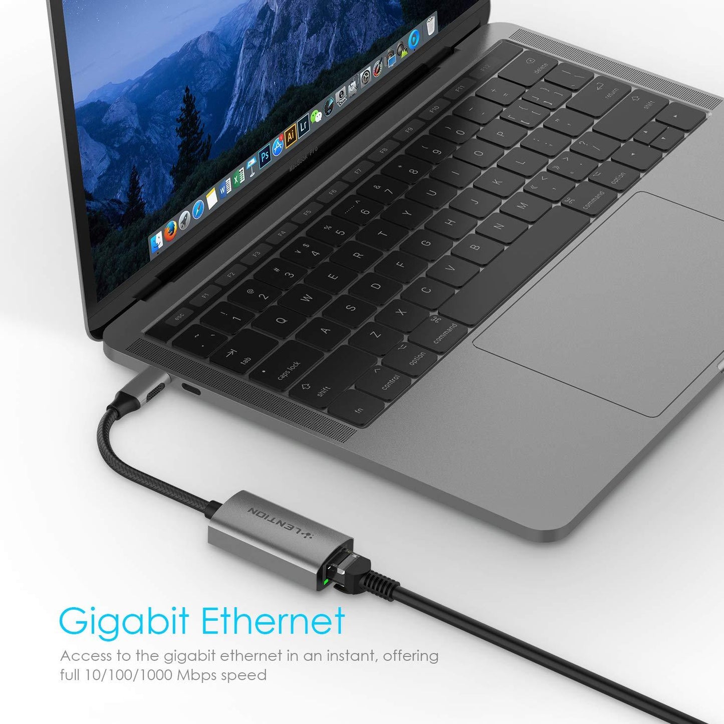 USB C to Gigabit Ethernet Adapter, 1000M RJ45 LAN Network Adapter Compatible MacBook Pro (Thunderbolt 3),2018 iPad Pro/Mac Air (D52)(CA2)(1U52)