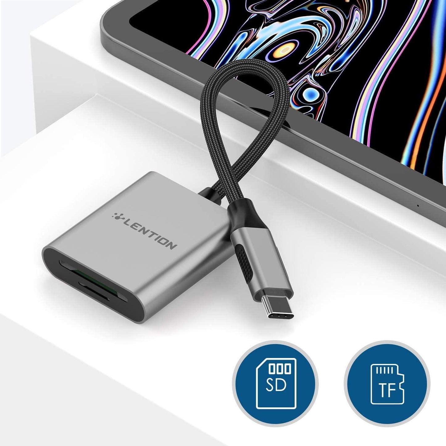USB C to SD/Micro SD Card Reader, Type C SD 3.0 Card Adapter for 2020-2016 MacBook Pro 13/15/16 Samsung S20/S10/S9/S8/Plus/Note (CA2)(1U52)