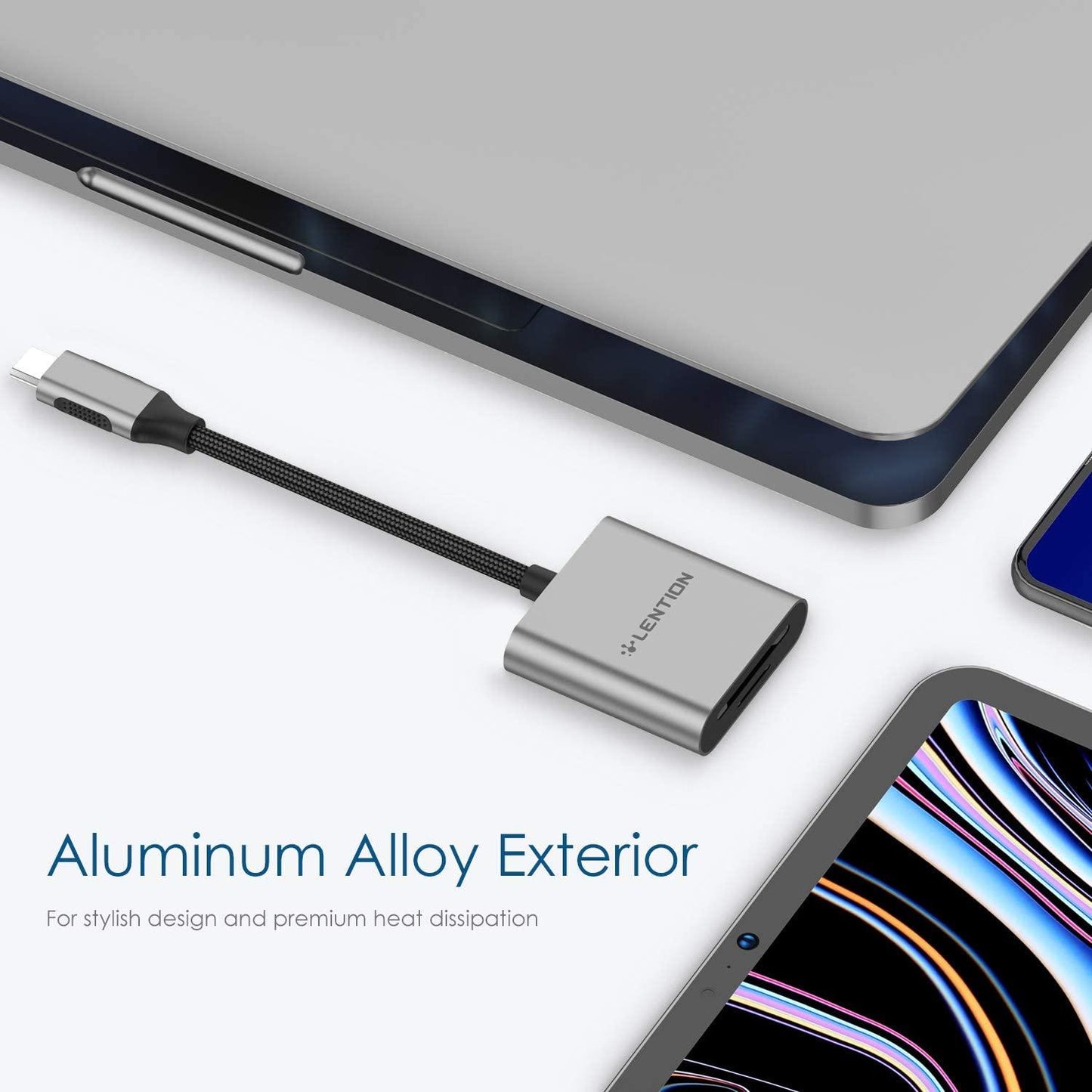 USB C to SD/Micro SD Card Reader, Type C SD 3.0 Card Adapter for 2020-2016 MacBook Pro 13/15/16 Samsung S20/S10/S9/S8/Plus/Note (CA2)(1U52)