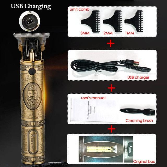 USB Rechargeable T9 Trimmer Barber Hair Clipper Washable Electric Trimmer Rechargeable Trimmer Mini Shaver (D45)(BD6)(1U45)