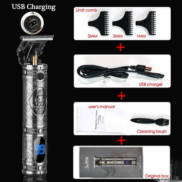 USB Rechargeable T9 Trimmer Barber Hair Clipper Washable Electric Trimmer Rechargeable Trimmer Mini Shaver (D45)(BD6)(1U45)