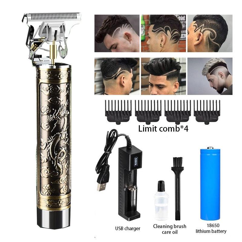 USB Rechargeable T9 Trimmer Barber Hair Clipper Washable Electric Trimmer Rechargeable Trimmer Mini Shaver (D45)(BD6)(1U45)