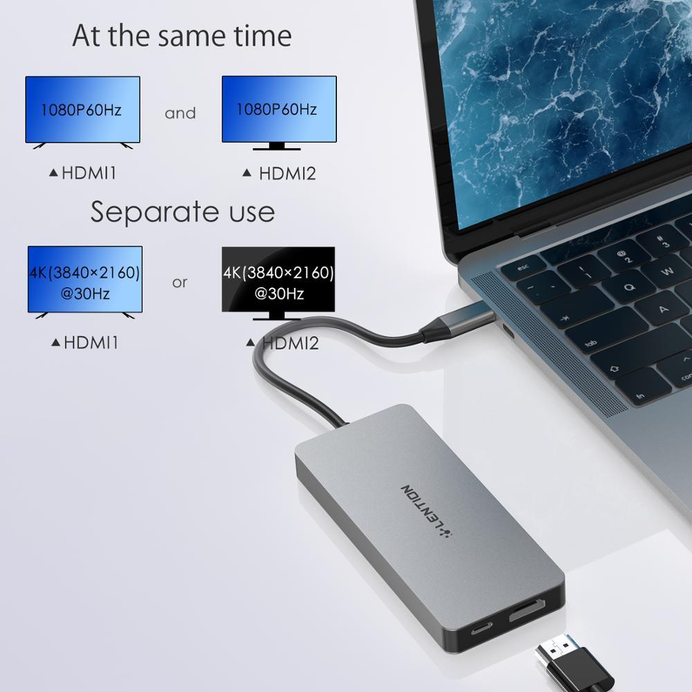 USB Type C HUB Docking Station For Samsung S20 S10 Dex Pad Dock Station USB-C to 2 HDMI Dual 4K USB 3.0 USB C PD Adapter (CA2)(1U52)