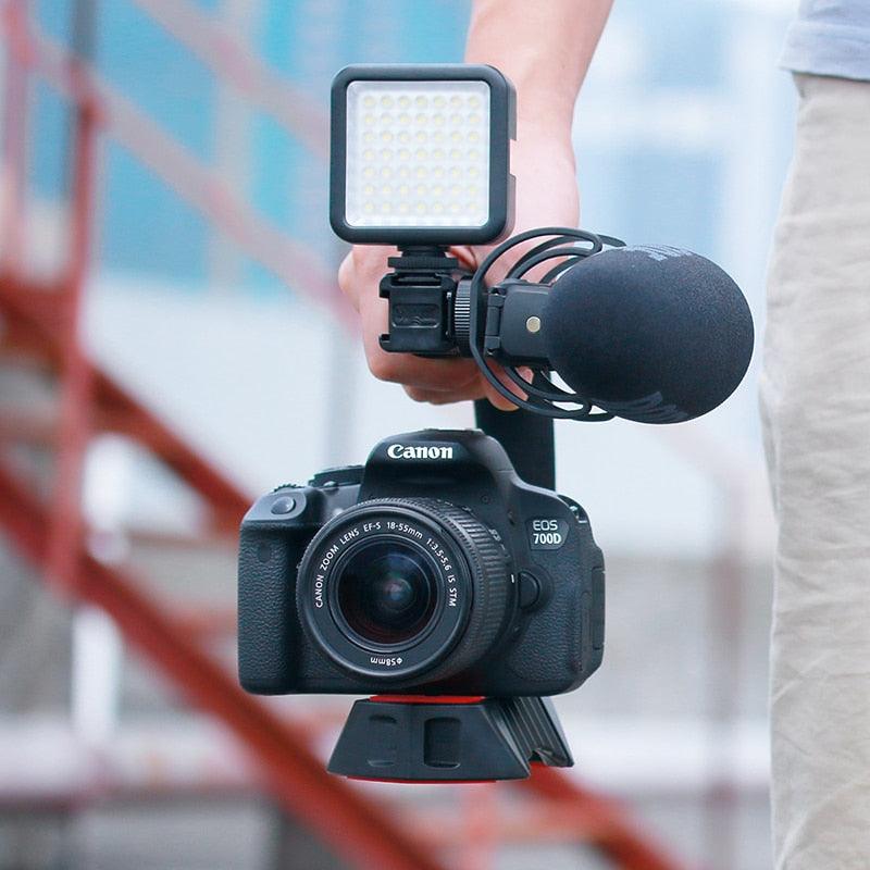 U-Grip Pro Triple Shoe Mount Video Stabilizer Handle Video Grip Camera Phone Video Rig Kit for Nikon Canon iPhone X 8 7 (MC7)(1U54)(F54)