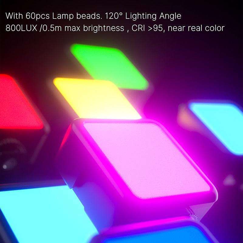 VL49 Mini RGB LED Video Light 2700K-9000K On Camera Fill Light Photography Lighting Pocket Live Tiktok Vlog Light lamp (MC7)(1U54)