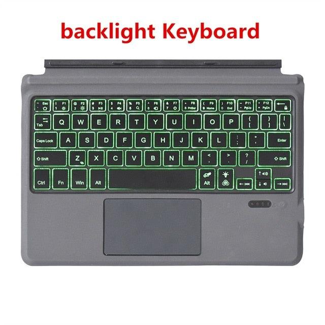 Ultra Slim Keyboard For Microsoft Surface - Go Bluetooth Keyboard W Trackpad 7-Color LED Backlit Portable for Surface Go 10 inch (D47)(TLC4)