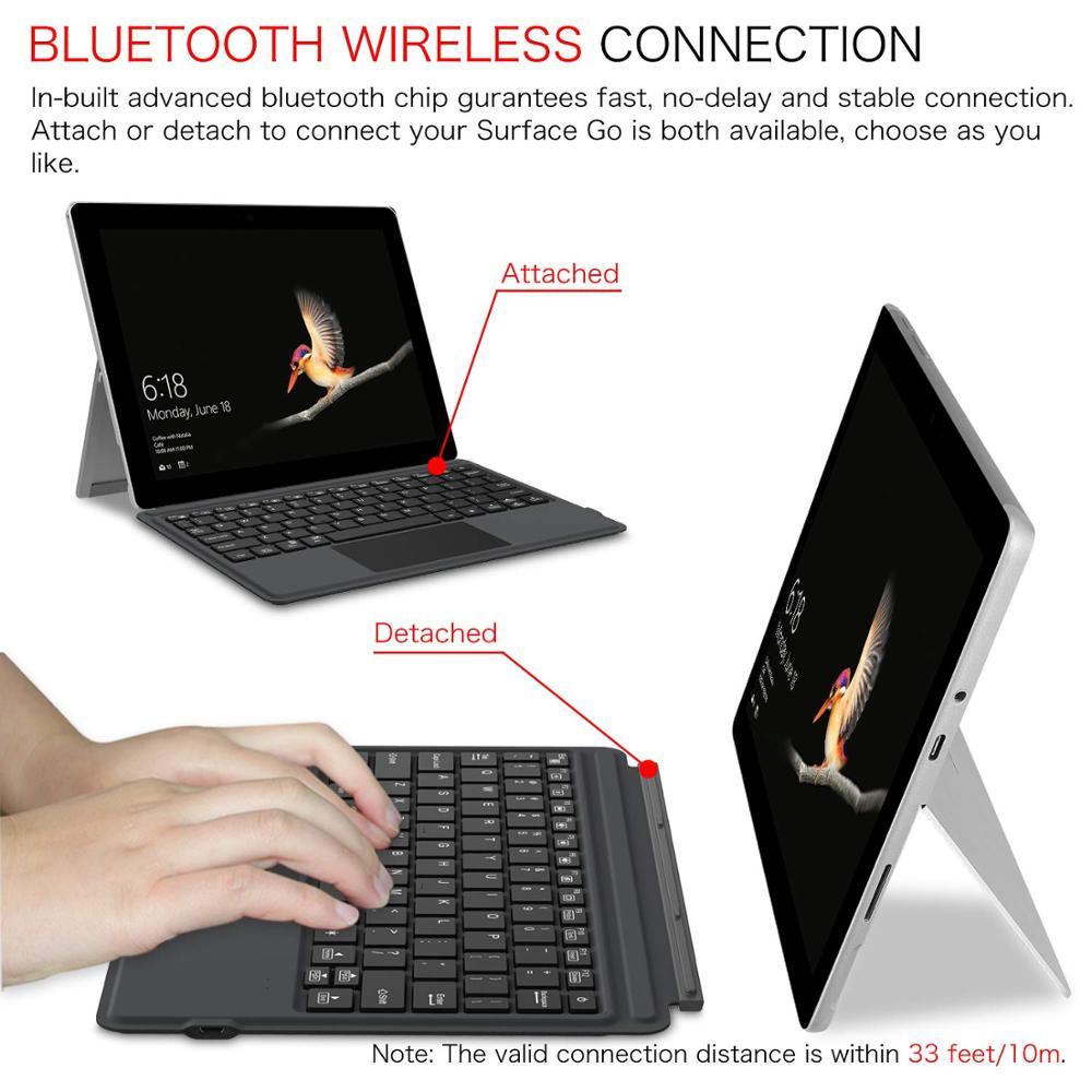 Ultra Slim Keyboard For Microsoft Surface - Go Bluetooth Keyboard W Trackpad 7-Color LED Backlit Portable for Surface Go 10 inch (D47)(TLC4)
