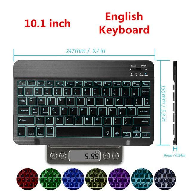 Ultra Slim Russian Spanish Bluetooth Keyboard For IOS Android Tablet Windows For iPad 7.9 9.7 air 10.5 Pro 11 Bluetooth Keyboard (TLC4)