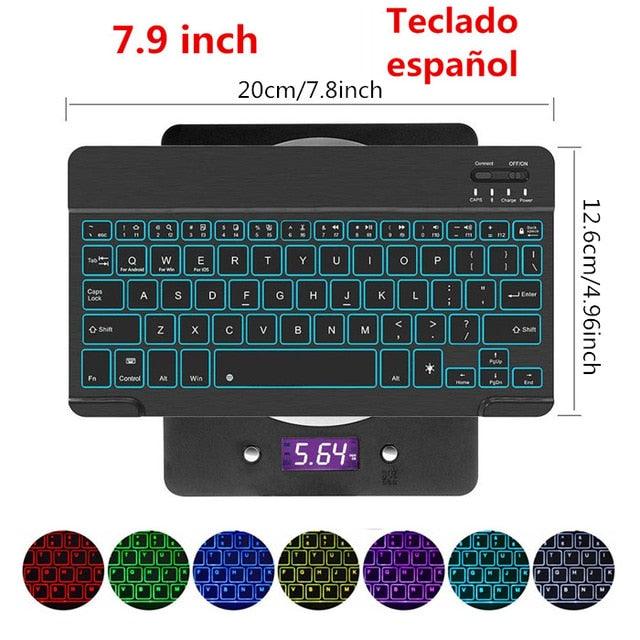 Ultra Slim Russian Spanish Bluetooth Keyboard For IOS Android Tablet Windows For iPad 7.9 9.7 air 10.5 Pro 11 Bluetooth Keyboard (TLC4)