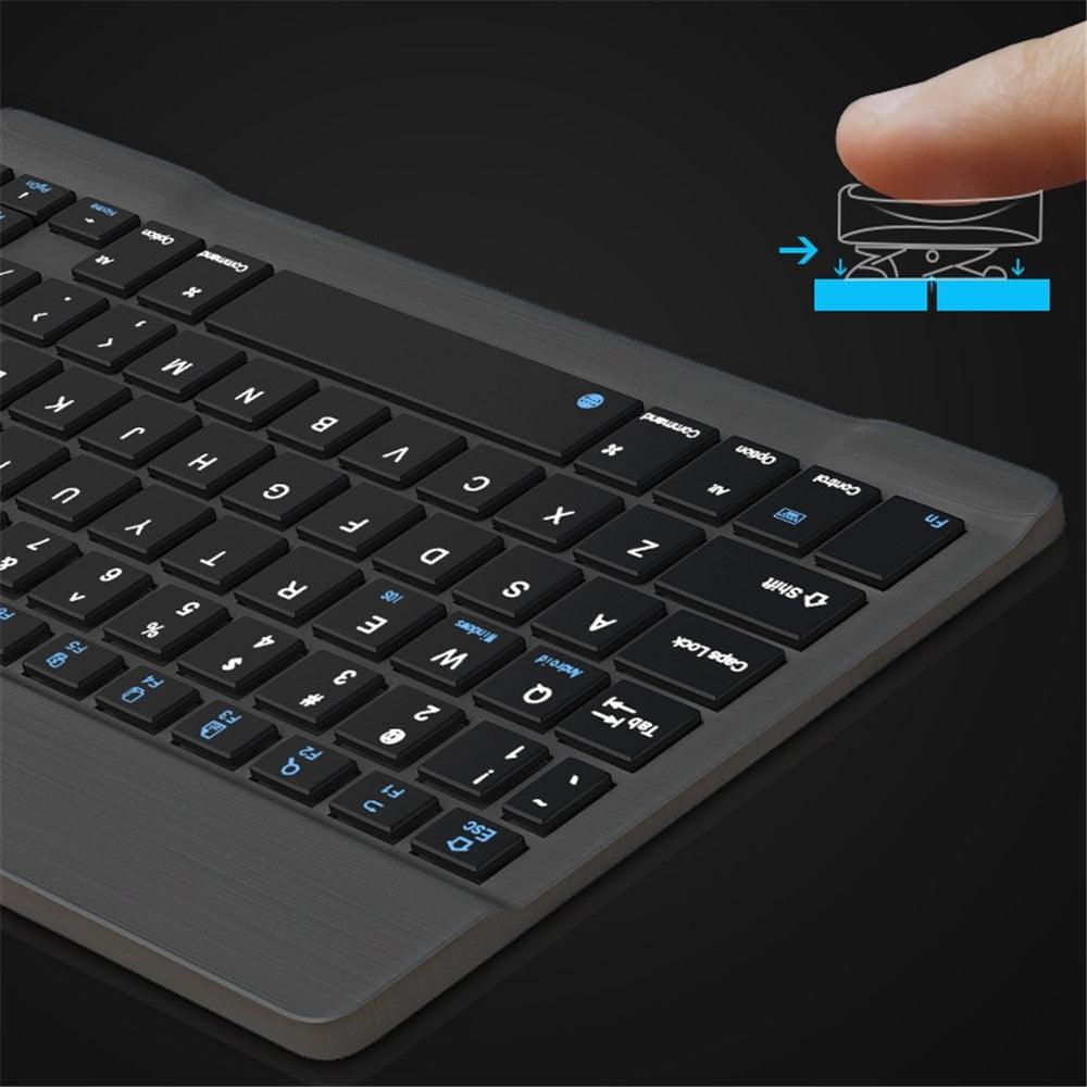 Ultra Slim Russian Spanish Bluetooth Keyboard For IOS Android Tablet Windows For iPad 7.9 9.7 air 10.5 Pro 11 Bluetooth Keyboard (TLC4)