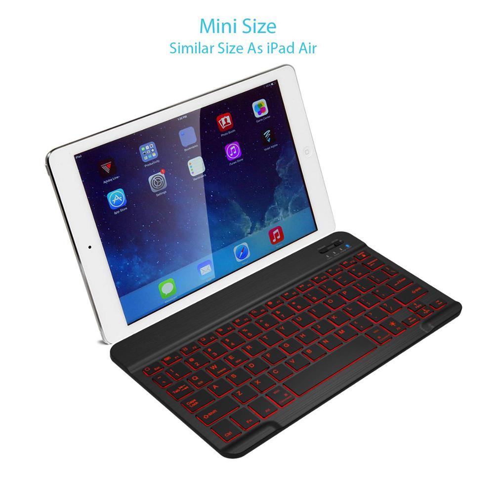 Ultra Thin 7 Colors LED Backlit Backlight Wireless English/Russian/Spanish/Arabic Bluetooth Keyboard For iPad mini 7.9 inch keyboard (D47)(TLC4)