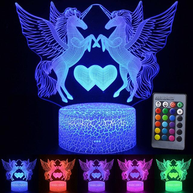 Unicorn Lamp - 3D Led Night Light Decor Lamp - Touch Light Child Lamp (LL4)1(1U58)