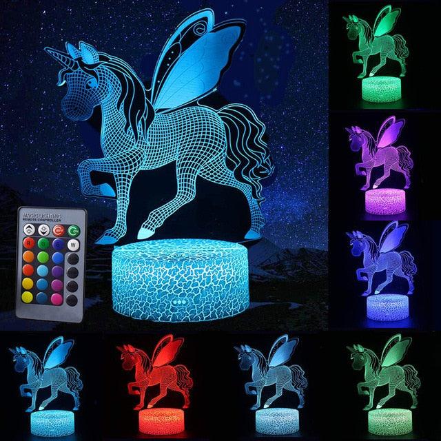 Unicorn Lamp - 3D Led Night Light Decor Lamp - Touch Light Child Lamp (LL4)1(1U58)