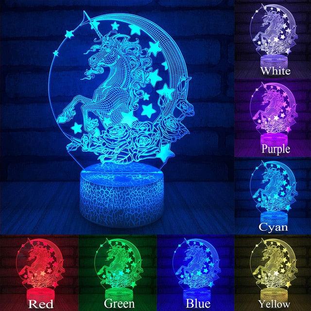 Unicorn Lamp - 3D Led Night Light Decor Lamp - Touch Light Child Lamp (LL4)1(1U58)